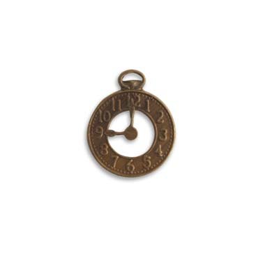 Vintaj Natural Brass Steampunk Clock Pendant Charm 26mm (1) steampunk buy now online