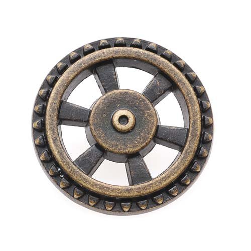 Antiqued Brass Steampunk Open Wheel Button 7/8" steampunk buy now online