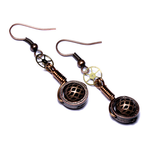 steampunk Jewelry Antiqued Metal Earrings steampunk buy now online