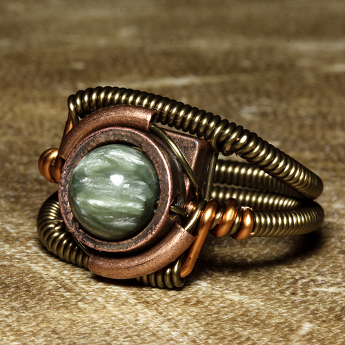 Steampunk Jewelry Ring made by CatherinetteRings Seraphinite steampunk buy now online