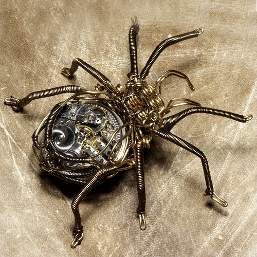 Steampunk Clockwork Spider Brass and Copper Wire Sculpture steampunk buy now online