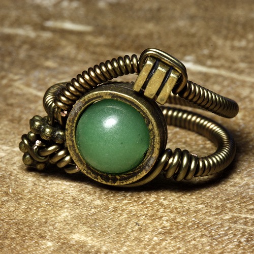 Steampunk Jewelry made by CatherinetteRings: Ring AVENTURINE steampunk buy now online