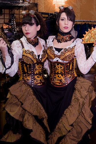 Clockwork corset twins at Steampunk Worlds Fair steampunk buy now online
