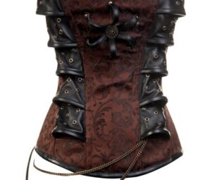 Brown Steampunk Style Corset with Chain Detail (CD-313) steampunk buy now online