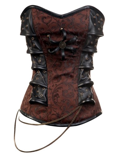 Brown Steampunk Style Corset with Chain Detail (CD-313) steampunk buy now online