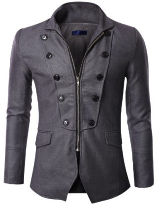 Doublju Mens Zipper Jacket Blazer (GAK07) steampunk buy now online