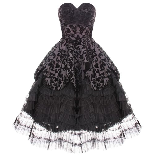 Hell Bunny Lavintage Black Goth Victorian Steampunk Mourning Wedding Dress steampunk buy now online