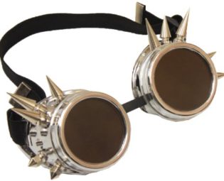Nitehawk Metallic Silver Spiked Cyber Goggles Welding/Goth/Steampunk steampunk buy now online