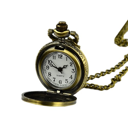 Finejo Retro Bronze Steampunk Quartz Pocket Watch Pendant Chain Clock steampunk buy now online