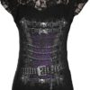 Spiral - Women - WAISTED CORSET - Lace Layered Cap Sleeve Top Black steampunk buy now online