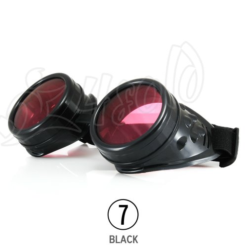 4sold (TM) Cyber Goggles STEAMPUNK Ultra Black Steam Punk Rave Goth like Sunglasses steampunk buy now online