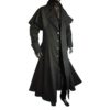 Mens Gothic Medieval LARP Long Coat, Black steampunk buy now online
