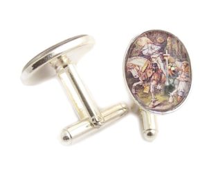 Alice in Wonderland cufflinks The WHITE knight mens cufflinks - Alice through the looking glass steampunk buy now online