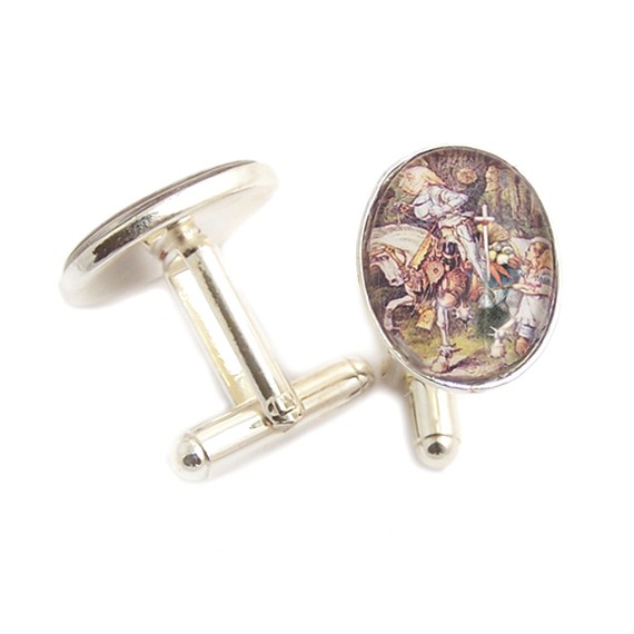 Alice in Wonderland cufflinks The WHITE knight mens cufflinks - Alice through the looking glass steampunk buy now online