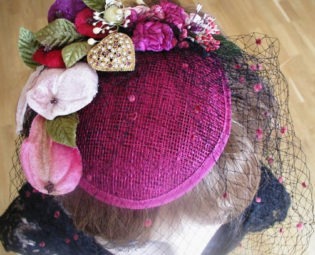 Garden of Eden, Valentine one of a kind, fascinator  with vintage embellishment. steampunk buy now online