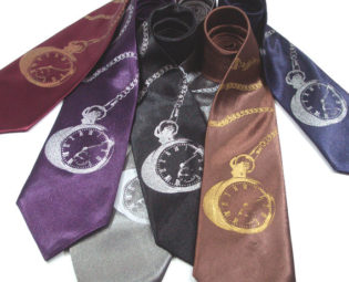 Mens Pocket Watch Necktie - Premium Quality - Choose your color steampunk buy now online