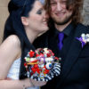 Tim Burton inspired wedding bouquet. Gothic, alternative, inspired. Roller derby. Halloween wedding. steampunk buy now online