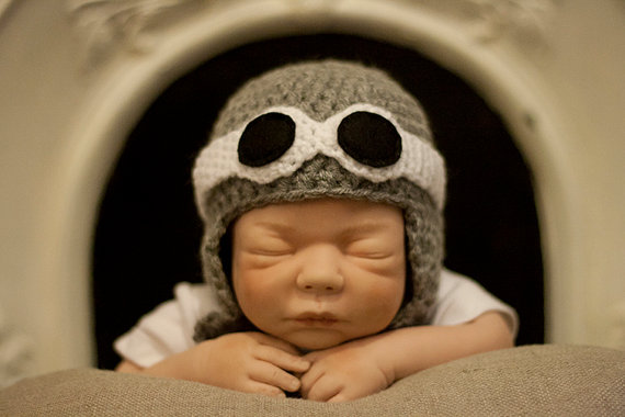 Aviator Hat and Goggles baby, toddler and child grey and black steampunk buy now online