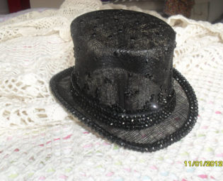 Swarovski crystal encrusted mini top hat. Black. Goth. Wedding. Steampunk. steampunk buy now online