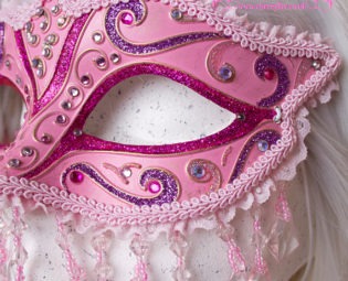 Pink Masquerade Mask 'Arabian Nights' Venetian Carnival, Beaded Veil, Bridal, Belly Dance, Wedding, Rhinestone, Fetish, Victorian, Steampunk steampunk buy now online