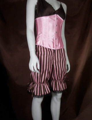 brown and pink stripe cotton bloomers (knee length) steampunk buy now online