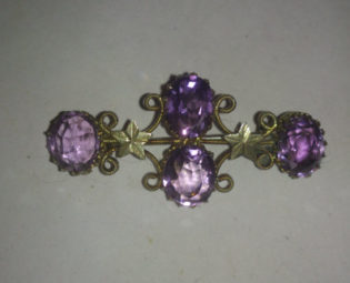 Beautiful vintage Amethyst and silver brooch steampunk buy now online