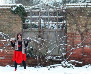 red and black adjustable parachute skirt steampunk skirt. one of a kind OOAK steampunk buy now online