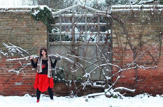 red and black adjustable parachute skirt steampunk skirt. one of a kind OOAK steampunk buy now online