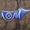 Gearwing - Steampunk leather eyepatch - Blue and silver version steampunk buy now online