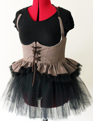 Handmade Steam Punk Underbust Vest with Mini Bustle - Kezbirdie steampunk buy now online