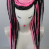 Cosplay Black & Pink Synthetic Dread Falls, Temporary Hair Extensions. Long Layered, Coloured Baby Pink, Pale Pink, Light Pink steampunk buy now online