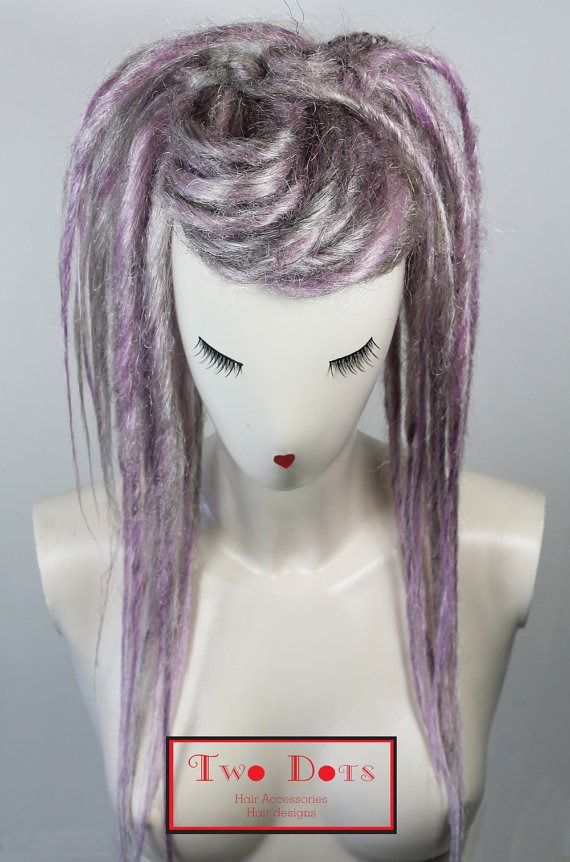 Grey, Silver Blonde Synthetic Dread Falls, 20' or Longer, Long Layered Extensions, Hair Pieces, Headdress, Wig, Ponytail, Gothic Burning Man steampunk buy now online