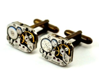 Steampunk Cuff Links, Watch Cuff Links, Watch Movement Cuff Links steampunk buy now online