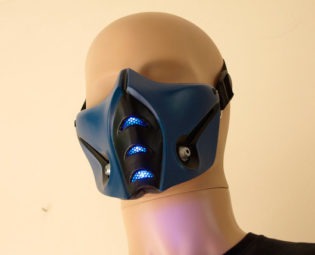 Mortal Kombat Sub-Zero Mask v.2 (MK9) with front LED lights Airsoft Cosplay DJ Rave mask - Made to order - steampunk buy now online