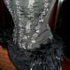 Ready to ship Steampunk full bustle corset dress goth zombie made in color of your choice full length in frilled layers front ajustable ties steampunk buy now online