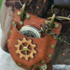Steampunk Real Brown Leather Watch fob  / compass Corset Pocket  Holster  cogs steampunk buy now online