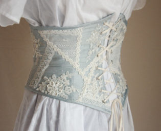 Hand Sewn Patchwork Lace and Silk Corselet steampunk buy now online