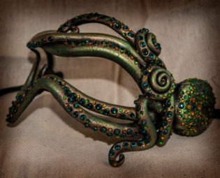 JEWELLED OCTOPUS custom masquerade mask - made to order steampunk buy now online