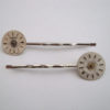 Steampunk hair grip bobby pin with vintage watch faces and cogs set of 2 steampunk buy now online