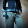 Unisex Leather Belt - Blue - XL - steampunk - burning man - festivals, Please read Description for size steampunk buy now online