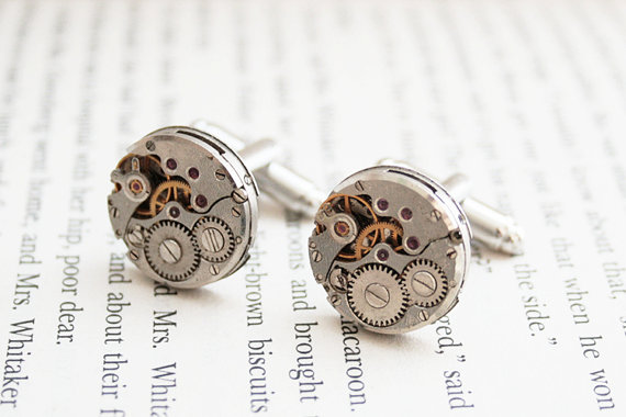 Cufflinks, Steampunk cuff links,clock cufflinks, Clockwork Cufflinks, mechanical cufflinks, gift for a men, Father of the bride steampunk buy now online