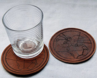 Leather Dr Who - Gallifreyan Game of Thrones coaster steampunk buy now online