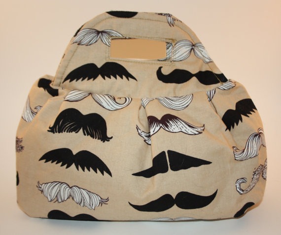 Moustache Pleated Handbag steampunk buy now online