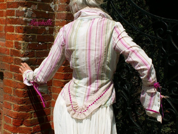 Ooak Cotton Candy Steampunk Victorian Bustle upcycled Blouse Shirt Top steampunk buy now online
