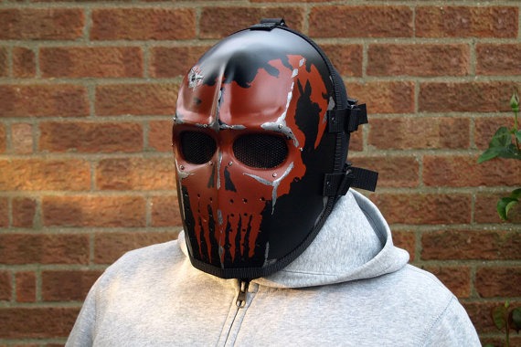 Army of Two v1 Silver Skull 2 Style Airsoft Mask - Made to order - steampunk buy now online