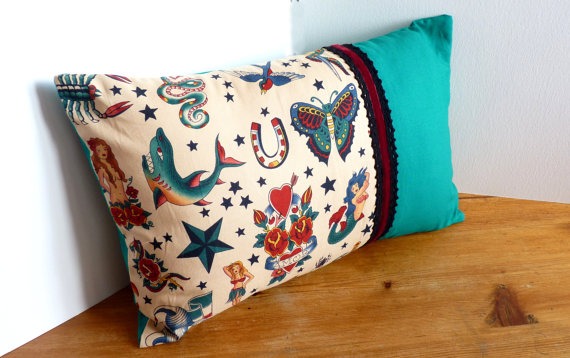 Fab Vintage Tattoo Print Cushion steampunk buy now online