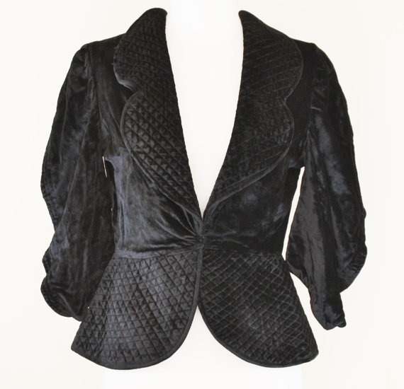 Gothic Steampunk Black Velvet Bolero Jacket steampunk buy now online