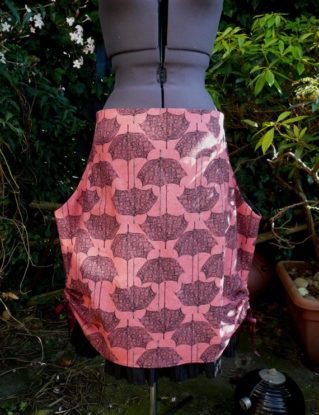 umbrella skirt. steampunk skirt with panier pockets and drawstring sides. steampunk buy now online