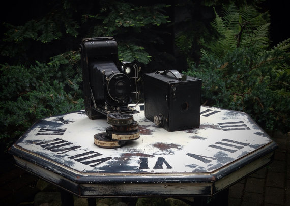 Alice in wonderland inspired Salvage vintage shabby chic clock faced table French antique style steampunk steampunk buy now online