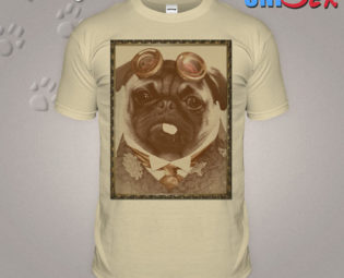 Steampunk T-shirt Pug Tshirt Victorian Top Vintage Funny Happy Animal Dog Tee goggles cravat Cute Fashion Puppy White Womens Mens waistcoat steampunk buy now online